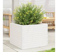 vidaXL Jardinera de madera maciza de pino blanca 60x60x46 cm