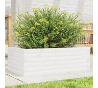 vidaXL Jardinera de madera maciza de pino blanca 70x40x23 cm
