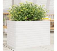 vidaXL Jardinera de madera maciza de pino blanca 70x40x46 cm