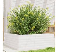 vidaXL Jardinera de madera maciza de pino blanca 70x70x23 cm