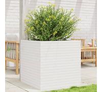 vidaXL Jardinera de madera maciza de pino blanca 70x70x68,5 cm