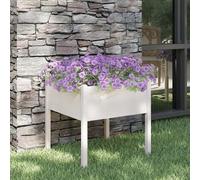 vidaXL Jardinera de madera maciza de pino blanca 70x70x70 cm