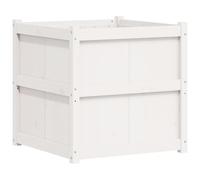 vidaXL Jardinera de madera maciza de pino blanca 70x70x70 cm