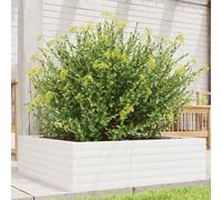 vidaXL Jardinera de madera maciza de pino blanca 80x80x23 cm