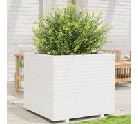 vidaXL Jardinera de madera maciza de pino blanca 80x80x72 cm