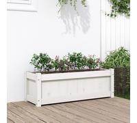 vidaXL Jardinera macetero para plantas – madera maciza de pino blanca – 90x31x31 cm