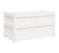 vidaXL Jardinera de madera maciza de pino blanca 90x50x50 cm