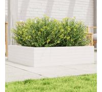 vidaXL Jardinera de madera maciza de pino blanca 90x90x23 cm