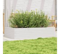 vidaXL Jardinera de madera maciza de pino blanco 110x60x23 cm