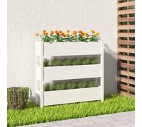 vidaXL Jardinera de madera maciza de pino blanco 112x25x104,5 cm