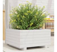vidaXL Jardinera de madera maciza de pino blanco 50x50x26,5 cm