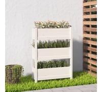 vidaXL Jardinera de madera maciza de pino blanco 77x25x104,5 cm