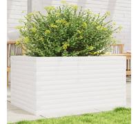 vidaXL Jardinera de madera maciza de pino blanco 90x60x46 cm