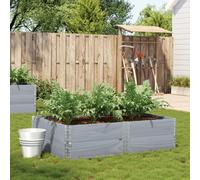 vidaXL Jardinera de madera maciza de pino gris 150x100 cm