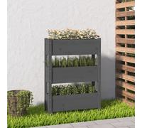 vidaXL Jardinera de madera maciza de pino gris 77x25x104,5 cm