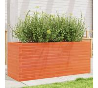 vidaXL Jardinera de madera maciza de pino marrón cera 110x40x45,5 cm