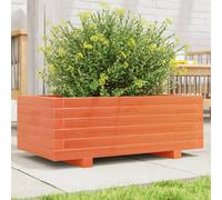 vidaXL Jardinera de madera maciza de pino marrón cera 70x40x26,5 cm