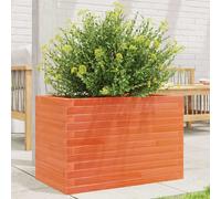 vidaXL Jardinera de madera maciza de pino marrón cera 70x40x45,5 cm