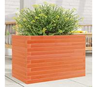 vidaXL Jardinera de madera maciza de pino marrón cera 70x40x46 cm