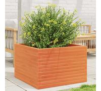 vidaXL Jardinera de madera maciza de pino marrón cera 70x70x46 cm