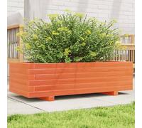 vidaXL Jardinera de madera maciza de pino marrón cera 90x40x26,5 cm