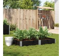 vidaXL Jardinera de madera maciza de pino negra 150x100 cm