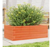 vidaXL Jardinera de madera maciza pino marrón cera 70x40x23 cm