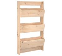 vidaXL Jardinera de Pared 3 Niveles, Macetero Colgante, Maceta para Plantas Flores, Jardinera para Jardín Patio Balcón, Madera Maciza de Pino