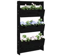 vidaXL Jardinera de pared 3 niveles madera pino negro 60x18,5x110 cm