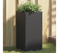 vidaXL Maceta negra de 30x30x60 cm, de ratán sintético