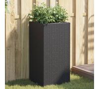 vidaXL Jardinera de ratán sintético negra 40x40x80 cm