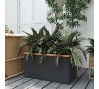 vidaXL Jardinera de ratán sintético negra 80x40x40 cm
