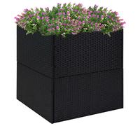 vidaXL Jardinera ratán sintético 80x80x80 cm Color Negro, Gris, y mas Black