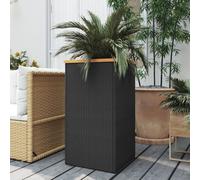 vidaXL Jardinera de ratán sintético negro 40x40x80 cm
