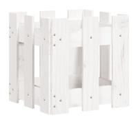 vidaXL Jardinera diseño de valla madera maciza pino 30x30x30 cm Color Pino natural, Pino blanco, Pino negro y mas White pine