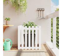 vidaXL Jardinera diseño de valla madera maciza pino blanca 70x70x70 cm