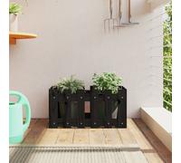 vidaXL Jardinera diseño de valla madera maciza pino negra 60x30x30 cm