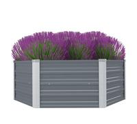 vidaXL Jardinera elevada 129x129x45 cm acero galvanizado gris