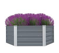 vidaXL Jardinera elevada 129x129x45 cm Acero galvanizado Gris