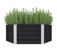 vidaXL Jardinera elevada acero galvanizado gris antracita 129x129x45cm