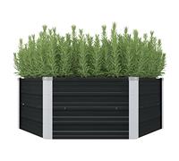 vidaXL Jardinera elevada Acero galvanizado Gris Antracita 129x129x45cm
