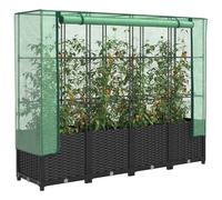 vidaXL Jardinera elevada con cubierta de invernadero 160x40x138 cm