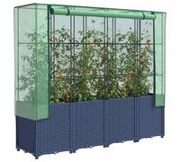 vidaXL Jardinera elevada con cubierta de invernadero 160x40x153 cm