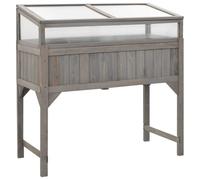 vidaXL Jardinera elevada con invernadero 110x54x120 cm abeto