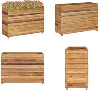 vidaXL, jardinera elevada de 100x40x72 cm, madera maciza de teca y acero. Jardinera elevada, macetas elevadas, macetero elevado