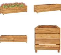 vidaXL, jardinera elevada de 150x40x38 cm, madera maciza de teca y acero. Jardinera elevada, macetas elevadas, macetero elevado