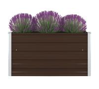 vidaXL Jardinera elevada de acero galvanizado marrón 100x100x45 cm