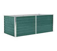 vidaXL Jardinera Elevada Macetero Grande Alto Caja para Plantar Plantas Macetas Patio de Acero Galvanizado Verde 160x80x45 cm