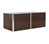 vidaXL Jardinera Elevada Macetero Grande Alto Caja para Plantar Plantas Macetas Patio de Acero Galvanizado Marrón 160x80x45 cm