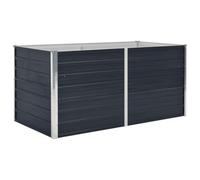 vidaXL Jardinera Elevada Macetero Grande Alto Caja para Plantar Plantas Macetas Patio de Acero Galvanizado Gris Antracita 160x80x45 cm